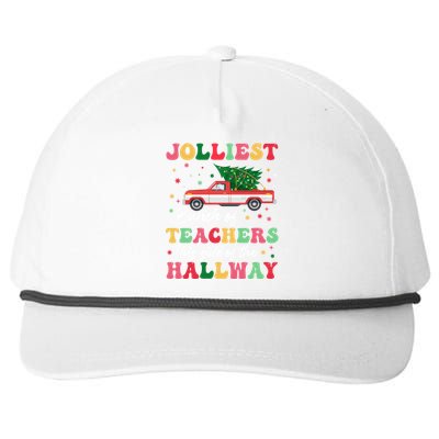 Jolliest Bunch Of Teachers This Side Of The Hallway Xmas Pj Snapback Five-Panel Rope Hat