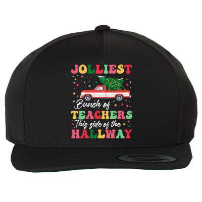 Jolliest Bunch Of Teachers This Side Of The Hallway Xmas Pj Wool Snapback Cap