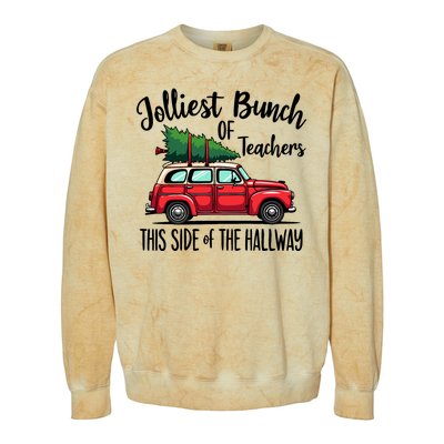 Jolliest Bunch Of Teachers This Side Of The Hallway Colorblast Crewneck Sweatshirt