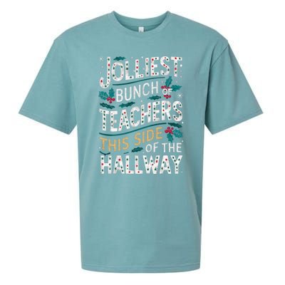 Jolliest Bunch Of Teachers This Side Of The Hallway Sueded Cloud Jersey T-Shirt