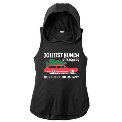 Jolliest Bunch Of Teachers This Side Of The Hallway Ladies PosiCharge Tri-Blend Wicking Draft Hoodie Tank