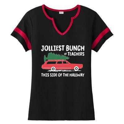 Jolliest Bunch Of Teachers This Side Of The Hallway Ladies Halftime Notch Neck Tee