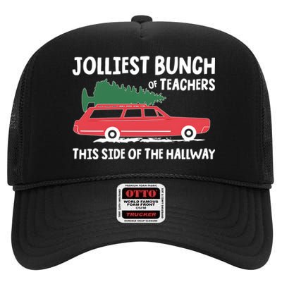 Jolliest Bunch Of Teachers This Side Of The Hallway High Crown Mesh Back Trucker Hat