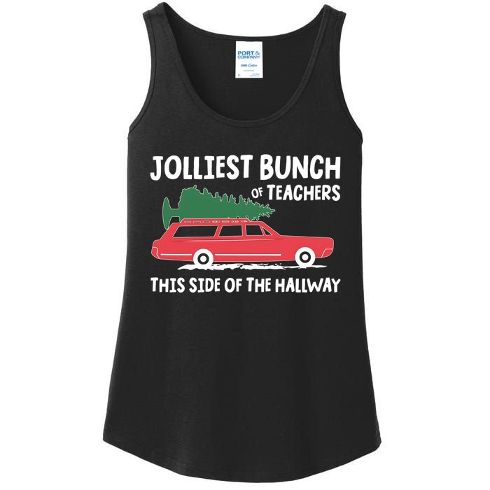 Jolliest Bunch Of Teachers This Side Of The Hallway Ladies Essential Tank