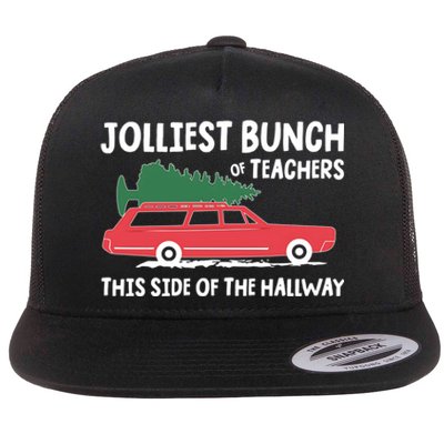 Jolliest Bunch Of Teachers This Side Of The Hallway Flat Bill Trucker Hat