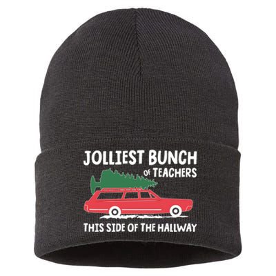 Jolliest Bunch Of Teachers This Side Of The Hallway Sustainable Knit Beanie