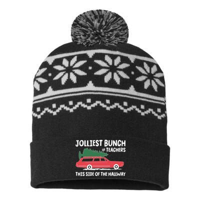 Jolliest Bunch Of Teachers This Side Of The Hallway USA-Made Snowflake Beanie