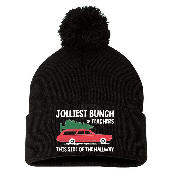 Jolliest Bunch Of Teachers This Side Of The Hallway Pom Pom 12in Knit Beanie