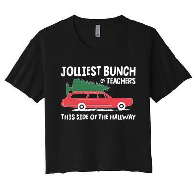 Jolliest Bunch Of Teachers This Side Of The Hallway Women's Crop Top Tee