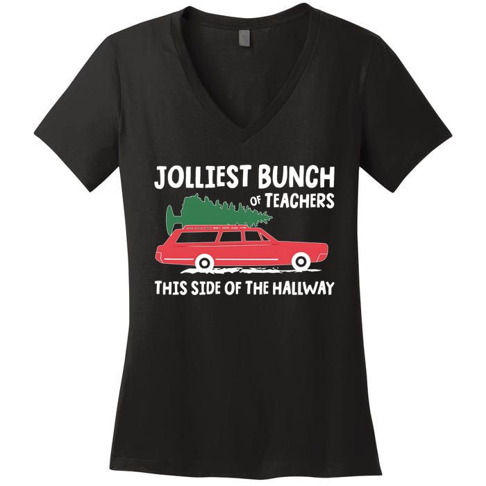 Jolliest Bunch Of Teachers This Side Of The Hallway Women's V-Neck T-Shirt