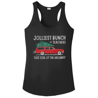 Jolliest Bunch Of Teachers This Side Of The Hallway Xmas Pj Ladies PosiCharge Competitor Racerback Tank