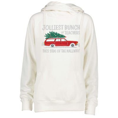 Jolliest Bunch Of Teachers This Side Of The Hallway Xmas Pj Womens Funnel Neck Pullover Hood