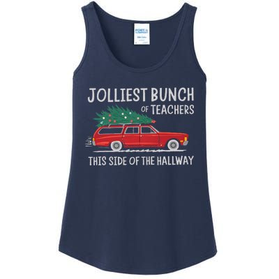 Jolliest Bunch Of Teachers This Side Of The Hallway Xmas Pj Ladies Essential Tank