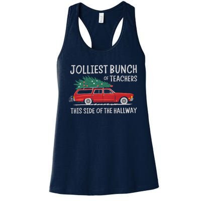 Jolliest Bunch Of Teachers This Side Of The Hallway Xmas Pj Women's Racerback Tank