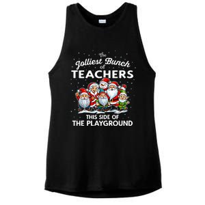 Jolliest Bunch Of Teachers This Side Of The Playground Xmas Ladies PosiCharge Tri-Blend Wicking Tank