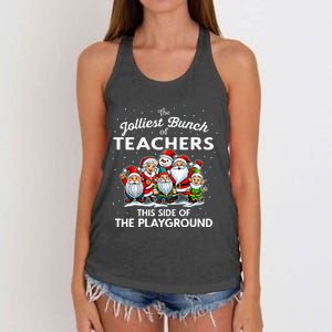 Jolliest Bunch Of Teachers This Side Of The Playground Xmas Women's Knotted Racerback Tank