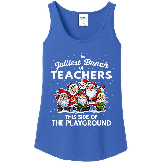 Jolliest Bunch Of Teachers This Side Of The Playground Xmas Ladies Essential Tank