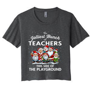 Jolliest Bunch Of Teachers This Side Of The Playground Xmas Women's Crop Top Tee