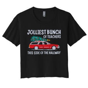 Jolliest Bunch Of Teachers This Side Of The Hallway Women's Crop Top Tee