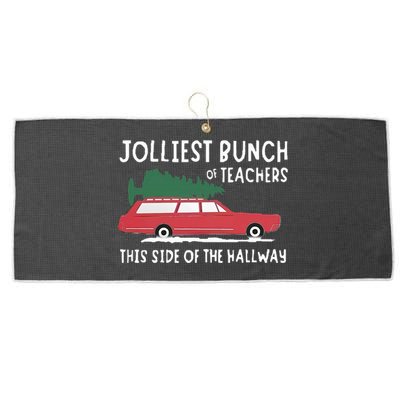 Jolliest Bunch Of Teachers This Side Of The Hallway Large Microfiber Waffle Golf Towel