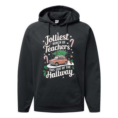 Jolliest Bunch Of Teachers This Side Of The Hallway Xmas Performance Fleece Hoodie