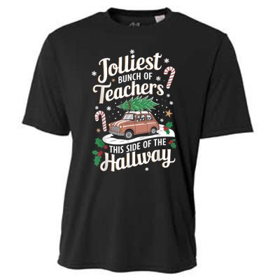 Jolliest Bunch Of Teachers This Side Of The Hallway Xmas Cooling Performance Crew T-Shirt