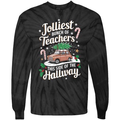 Jolliest Bunch Of Teachers This Side Of The Hallway Xmas Tie-Dye Long Sleeve Shirt