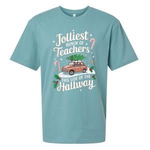 Jolliest Bunch Of Teachers This Side Of The Hallway Xmas Sueded Cloud Jersey T-Shirt