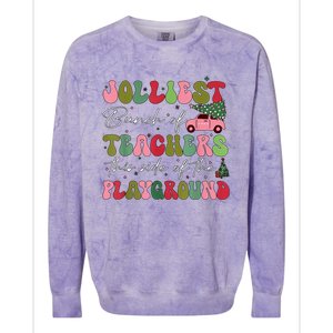 Jolliest Bunch Of Teachers This Side Of The Playground Xmas Colorblast Crewneck Sweatshirt