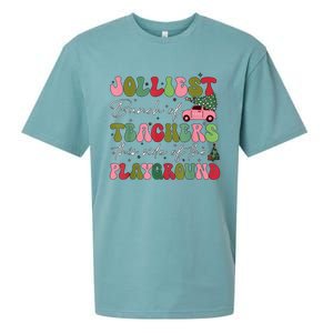 Jolliest Bunch Of Teachers This Side Of The Playground Xmas Sueded Cloud Jersey T-Shirt