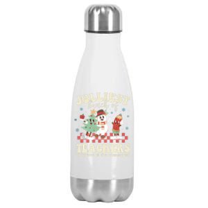 Jolliest Bunch Of Teachers This Side Of The Playground Xmas Stainless Steel Insulated Water Bottle