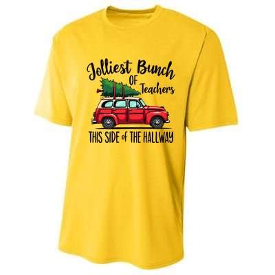 Jolliest Bunch Of Teachers This Side Of The Hallway Performance Sprint T-Shirt