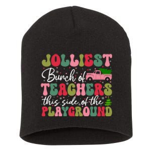 Jolliest Bunch Of Teachers This Side Of The Playground Xmas Short Acrylic Beanie