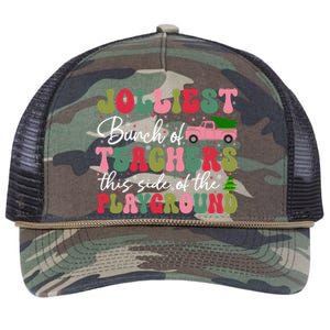 Jolliest Bunch Of Teachers This Side Of The Playground Xmas Retro Rope Trucker Hat Cap