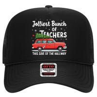 Jolliest Bunch Of Teachers This Side Of The Hallway Xmas Pj High Crown Mesh Back Trucker Hat