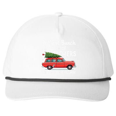 Jolliest Bunch Of Teachers This Side Of The Hallway Xmas Pj Snapback Five-Panel Rope Hat