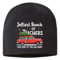 Jolliest Bunch Of Teachers This Side Of The Hallway Xmas Pj Sustainable Beanie