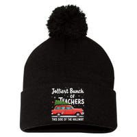 Jolliest Bunch Of Teachers This Side Of The Hallway Xmas Pj Pom Pom 12in Knit Beanie