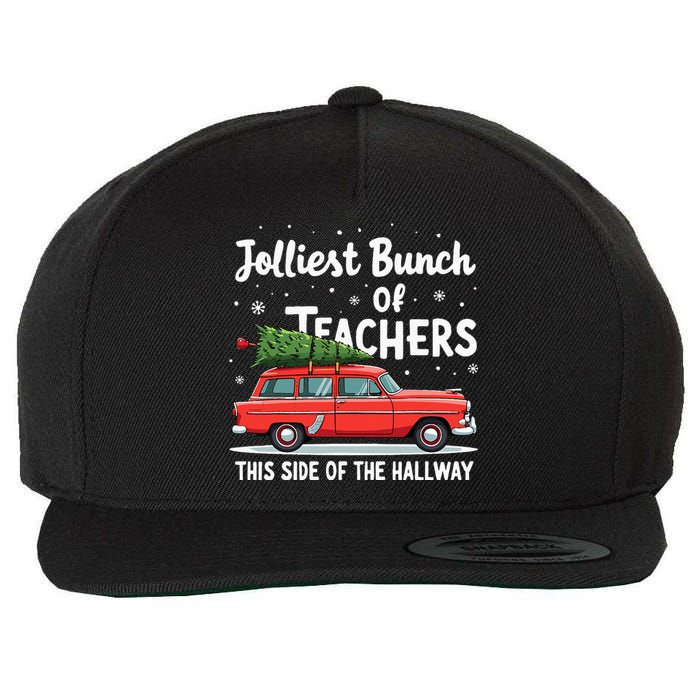 Jolliest Bunch Of Teachers This Side Of The Hallway Xmas Pj Wool Snapback Cap