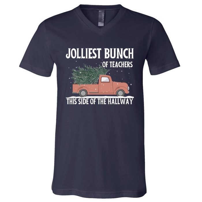 Jolliest Bunch Of Teachers This Side Of The Hallway V-Neck T-Shirt