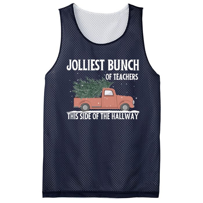 Jolliest Bunch Of Teachers This Side Of The Hallway Mesh Reversible Basketball Jersey Tank