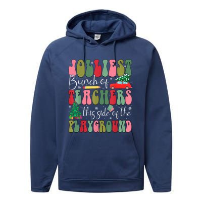 Jolliest Bunch Of Teachers This Side Of The Playground Xmas Performance Fleece Hoodie