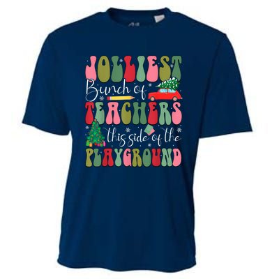 Jolliest Bunch Of Teachers This Side Of The Playground Xmas Cooling Performance Crew T-Shirt