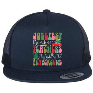 Jolliest Bunch Of Teachers This Side Of The Playground Xmas Flat Bill Trucker Hat