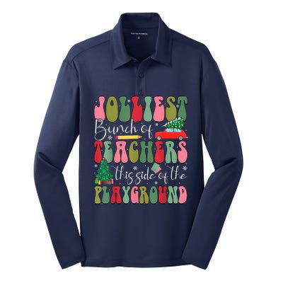 Jolliest Bunch Of Teachers This Side Of The Playground Xmas Silk Touch Performance Long Sleeve Polo