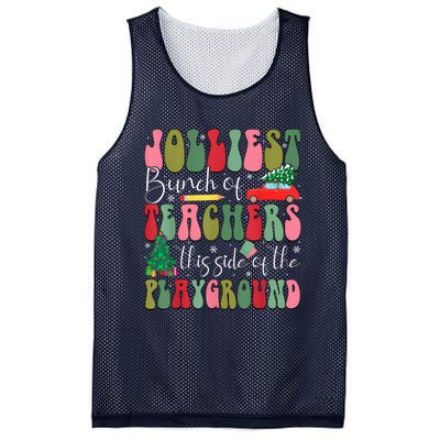 Jolliest Bunch Of Teachers This Side Of The Playground Xmas Mesh Reversible Basketball Jersey Tank