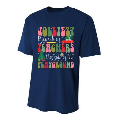 Jolliest Bunch Of Teachers This Side Of The Playground Xmas Performance Sprint T-Shirt