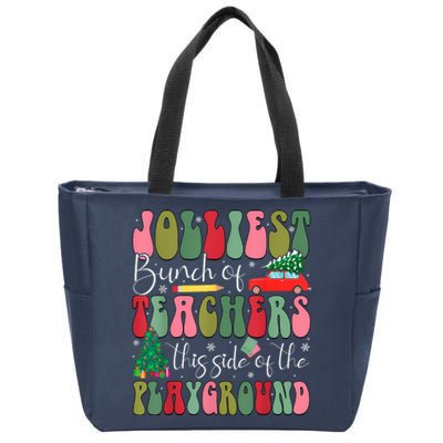 Jolliest Bunch Of Teachers This Side Of The Playground Xmas Zip Tote Bag