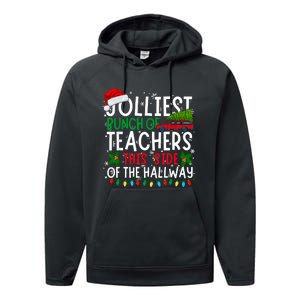 Jolliest Bunch Of Teachers This Side Of The Hallway Xmas Performance Fleece Hoodie