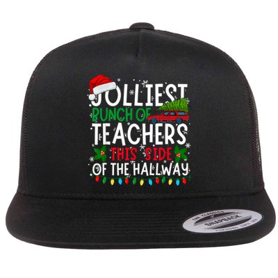 Jolliest Bunch Of Teachers This Side Of The Hallway Xmas Flat Bill Trucker Hat